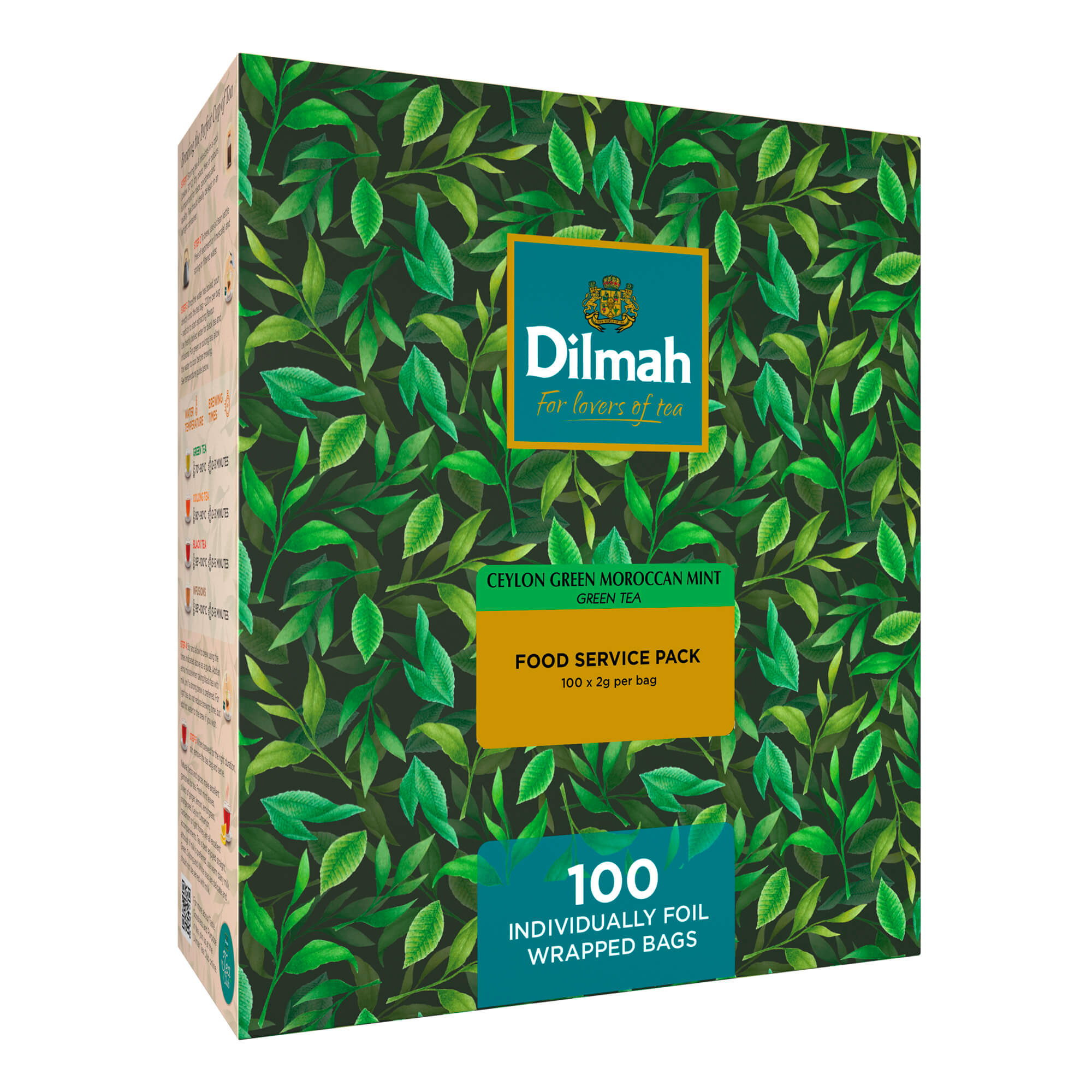 Dilmah Foodservice Ceylon Green Tea with Moroccoan Mint 100x2g