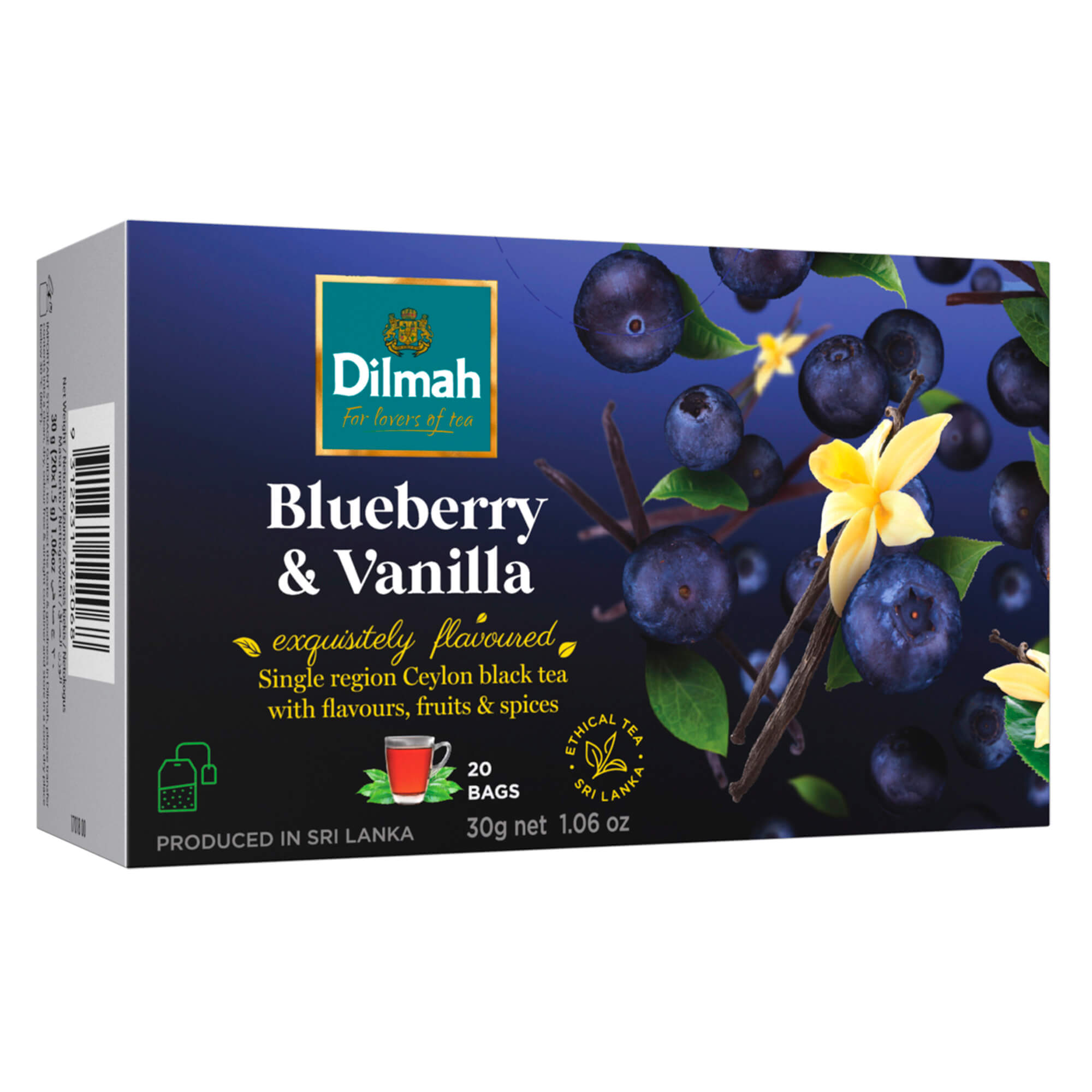 Dilmah Mustikka- ja vaniljatee 20x1,5g
