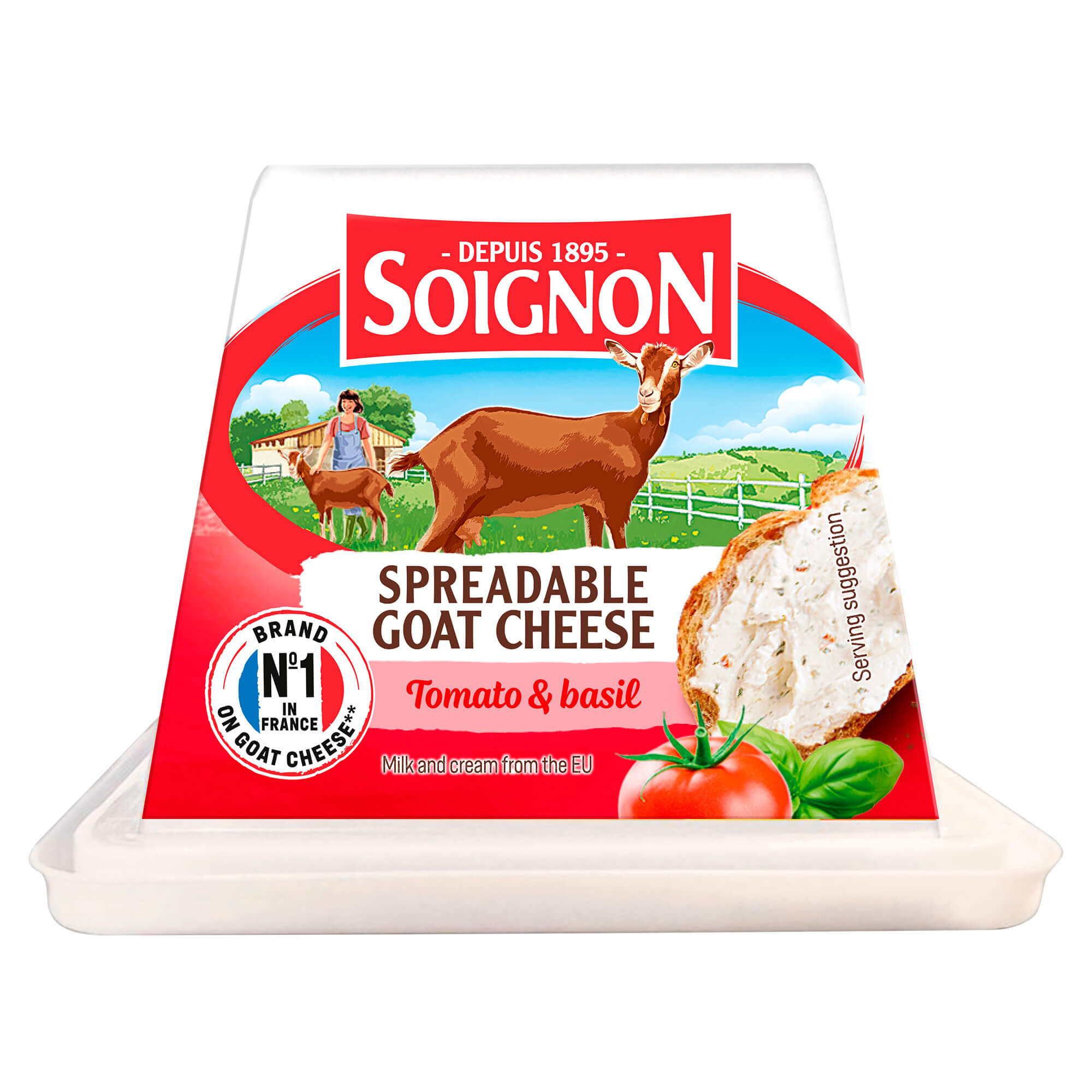 Soignon vuohenjuustolevite 150g tomaatti-basilika